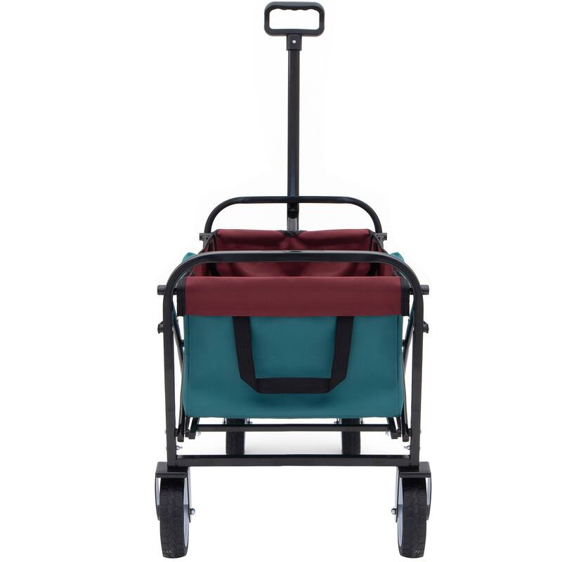 Multi-Use Foldable Wagon w/ 3 Liner Bags,Heavy Duty Beach Camping Cart