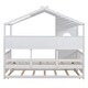 preview thumbnail 11 of 9, Wooden Twin Size House Bed With Trundle, Modern Design for Kids with Storage Shelf