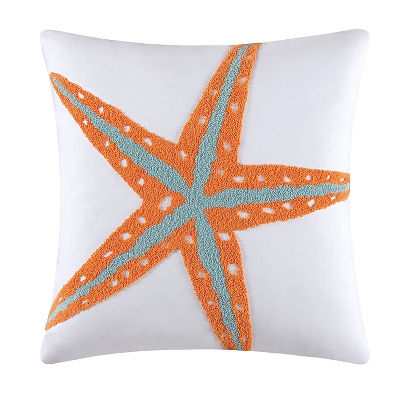 18" x 18" Starfish Tufted Throw Pillow