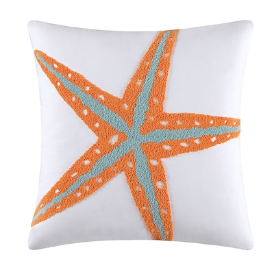 18" x 18" Starfish Tufted Throw Pillow