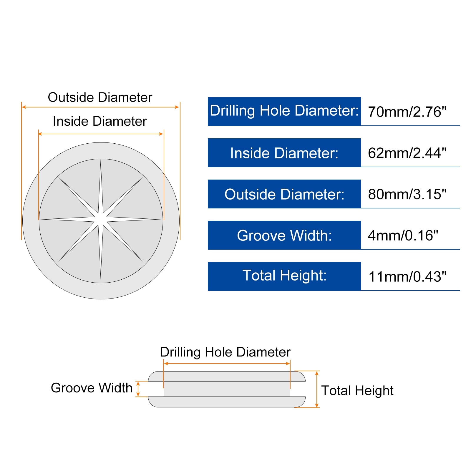 Rubber Grommets Double-Sided Firewall Hole Plugs Round Electrical Wiring Gasket