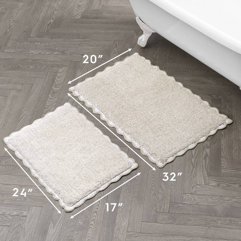 Laura Ashley Heathered Crochet Border Bath Rug
