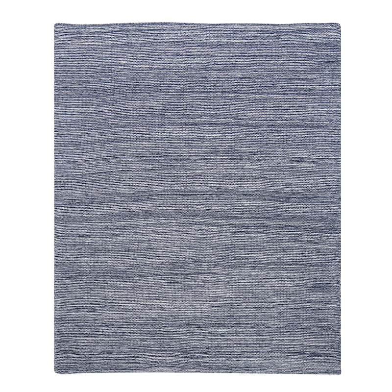 Lambs & Ivy Signature Blue/White 100% Cotton Marl Textured Knit Baby Blanket