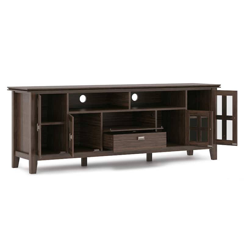 WYNDENHALL Stratford SOLID WOOD 72" Wide TV Media Stand For TVs up to 80"