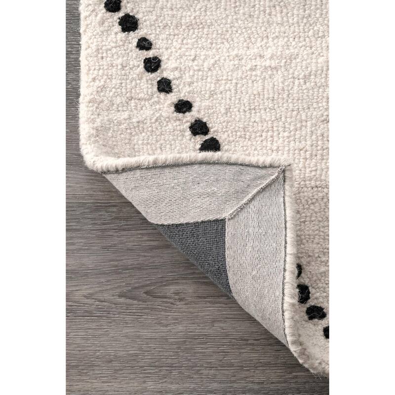 Nuloom Handmade Dotted Trellis Wool Kids Nursery Rug