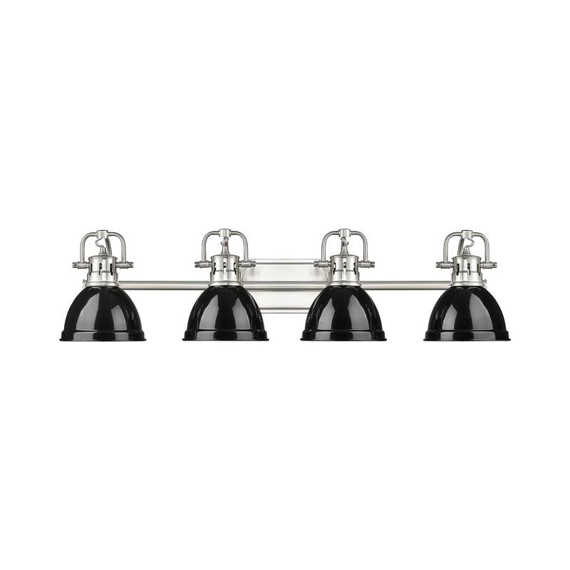 Yep by Golden Lighting Duncan 4-light Vanity in Pewter and Black shade