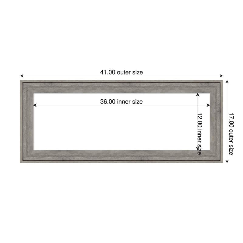 Amanti Art Regis Barnwood Grey Framed Dry Erase Magnetic Board - 41 x 17 in