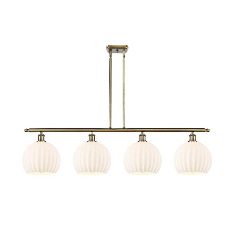 Innovations Lighting 516-4I-13-49-White Venetian-Indoor Pendant White - Antique Brass / White Venetian