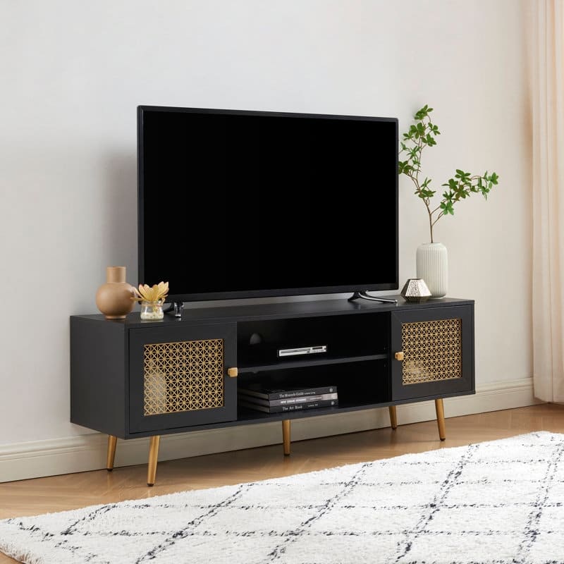 59 Inch TV Stand for 65'' TV, Classic Entertainment Center Media Console - 59"Wx15.5"Dx 20.9"H