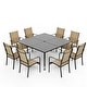 preview thumbnail 116 of 174, Patio Dining Set, Outdoor Dining Table and Chairs Set with Textilene Chairs, Adjustable Umbrella Hole for Garden, Backyard