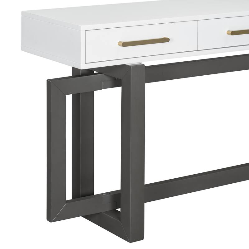 Modern Elegant Console Table Extra Long Entryway Table with 3 Drawers, for Entryway Hallway, Living Room Foyer, Corridor