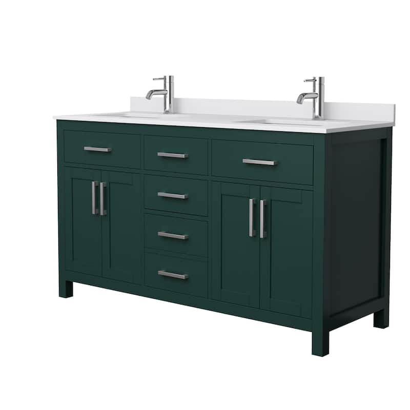 Wyndham Collection Beckett 60" Free Standing Double Basin Vanity Set