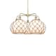 Option Antique Brass / White Glass with Brown Rope