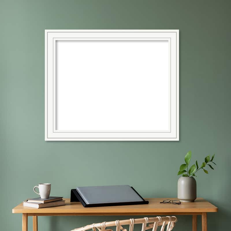 Amanti Art Craftsman White Framed Dry Erase Magnetic Board