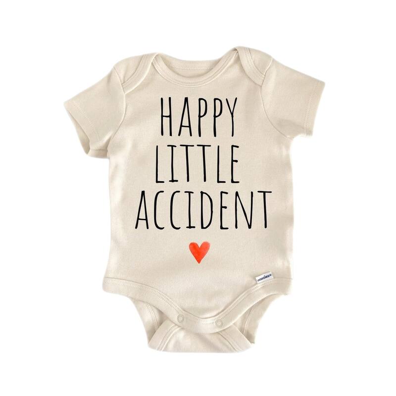 Happy Accident Unplanned - Baby Boy Girl Clothes Infant Bodysuit Funny Cute Newborn - White - 6-9M