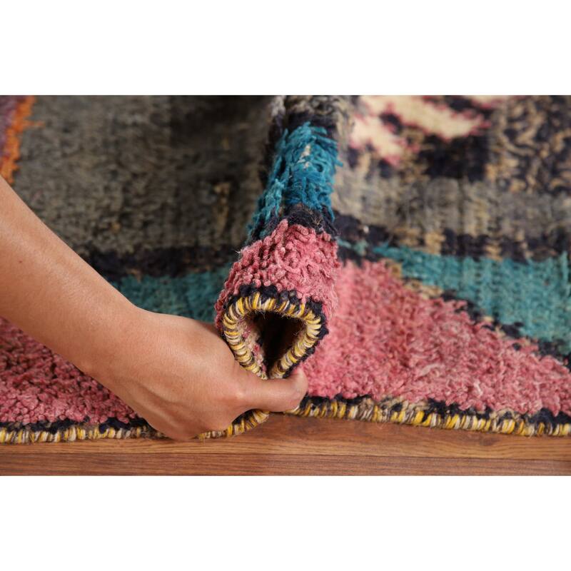 Geometric Plush Moroccan Oriental Area Rug Handmade Wool Carpet - 8'11" x 12'6"