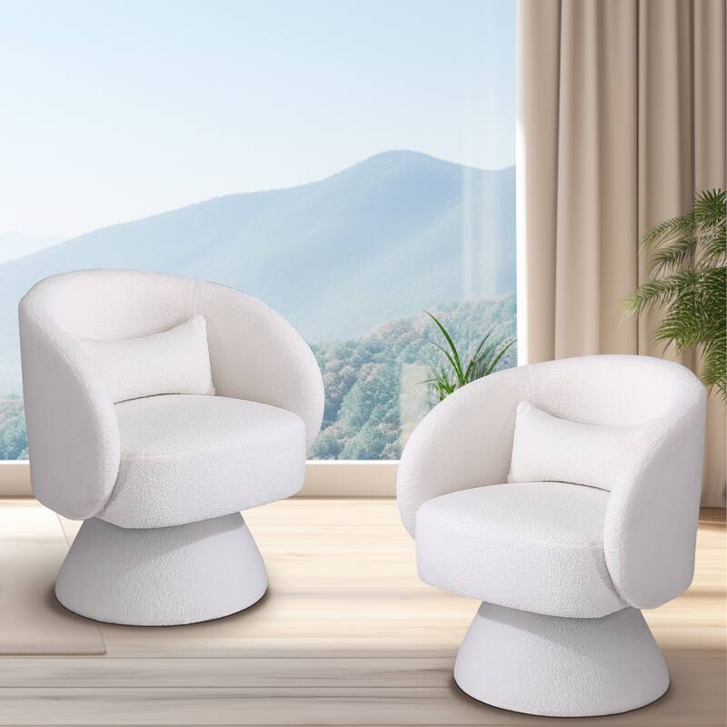 Upholstered Swivel Armchair (Set of 2)