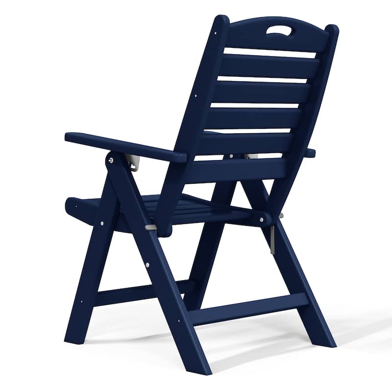 Laguna Foldable Highback Patio Dining Chair with Adjustable Recline Feature