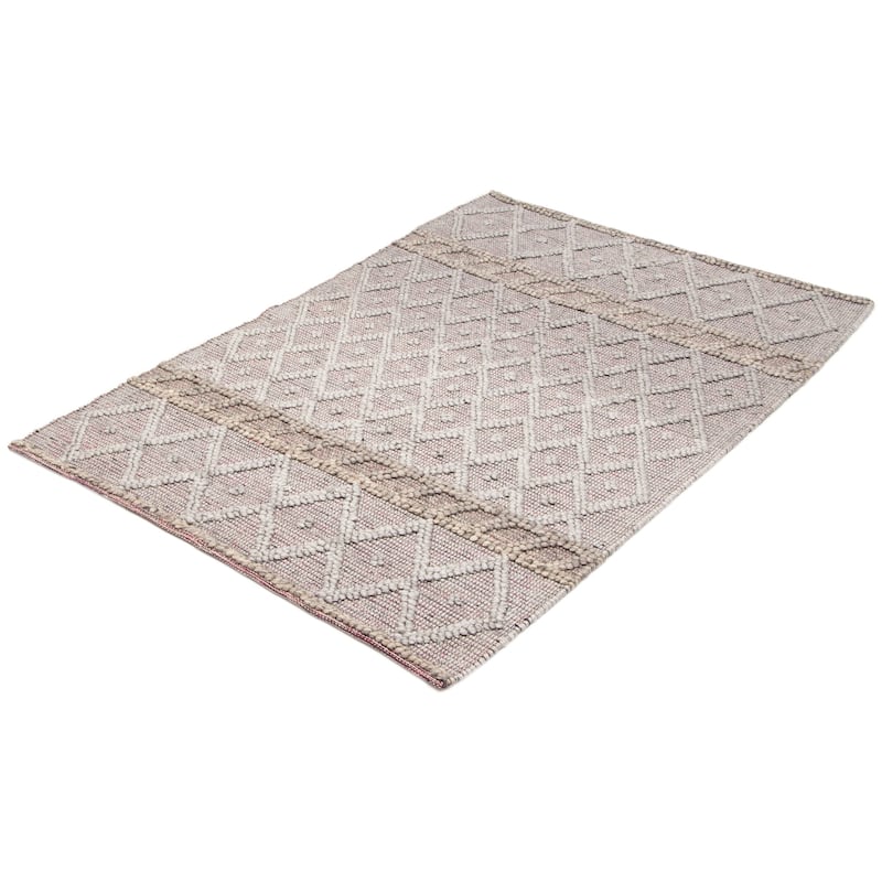 ECARPETGALLERY Braid weave Sienna Grey Wool Rug - 5'2 x 7'8