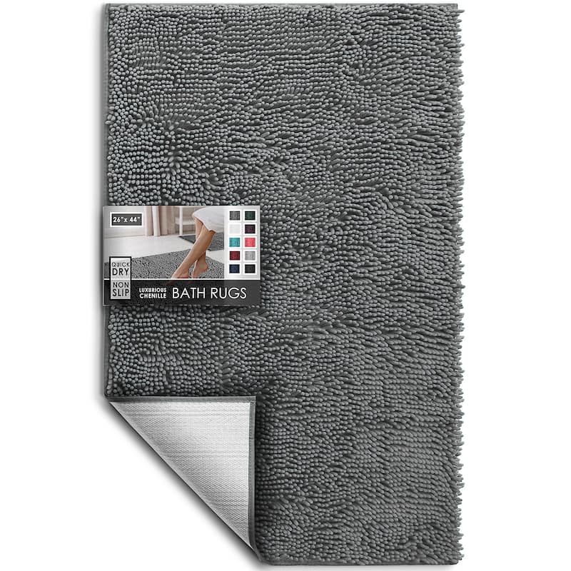 Empyrean Non-Slip Super Plush Chenille Bathroom Rugs