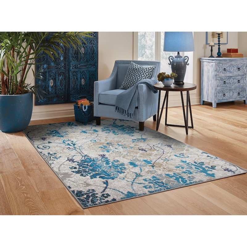 Copper Grove Pantin Distressed Grey Area Rug - 2'x8'