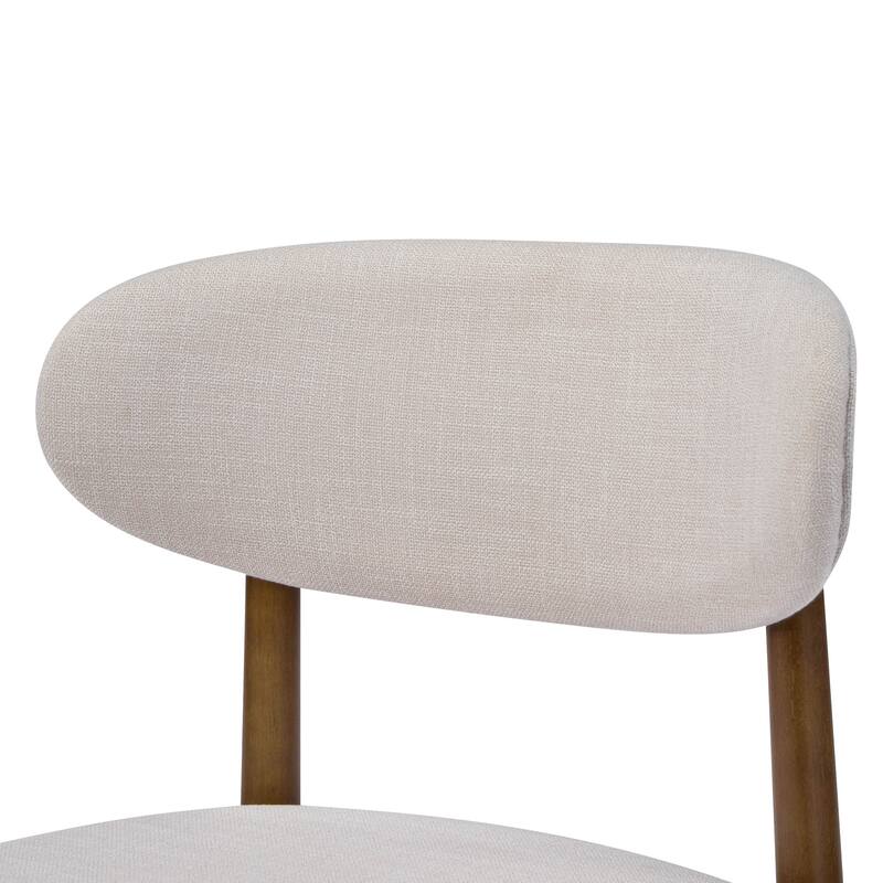 Christopher Knight Home - Caelum Upholstered Rubberwood Dining Chair with Solid Wood Legs