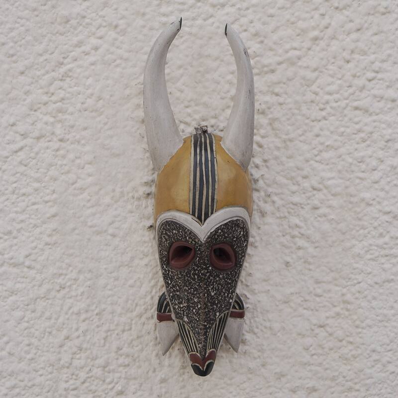 Novica Handmade Traditional Antelope African Wood Mask