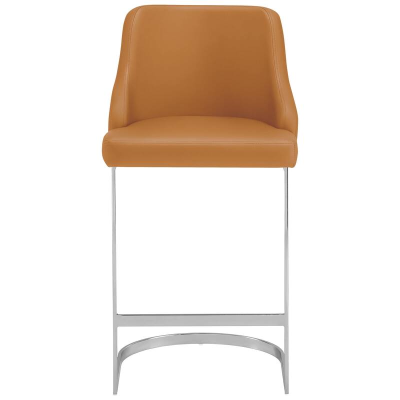 Velvet/Faux Leather Barstool, Counter Height Stools Set of 3 - 18.9"W x 20.5"D x 36.6"H