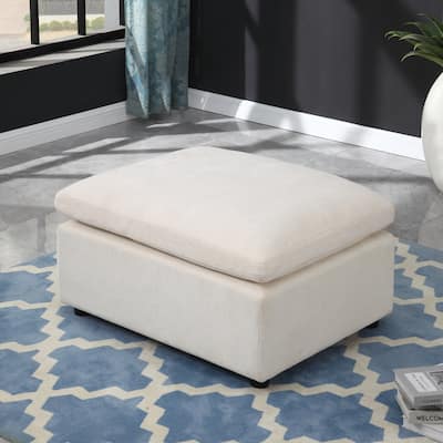 Modern Upholstered Square Modular Ottoman for Sectional Sofa,Sectional Sofa Couch