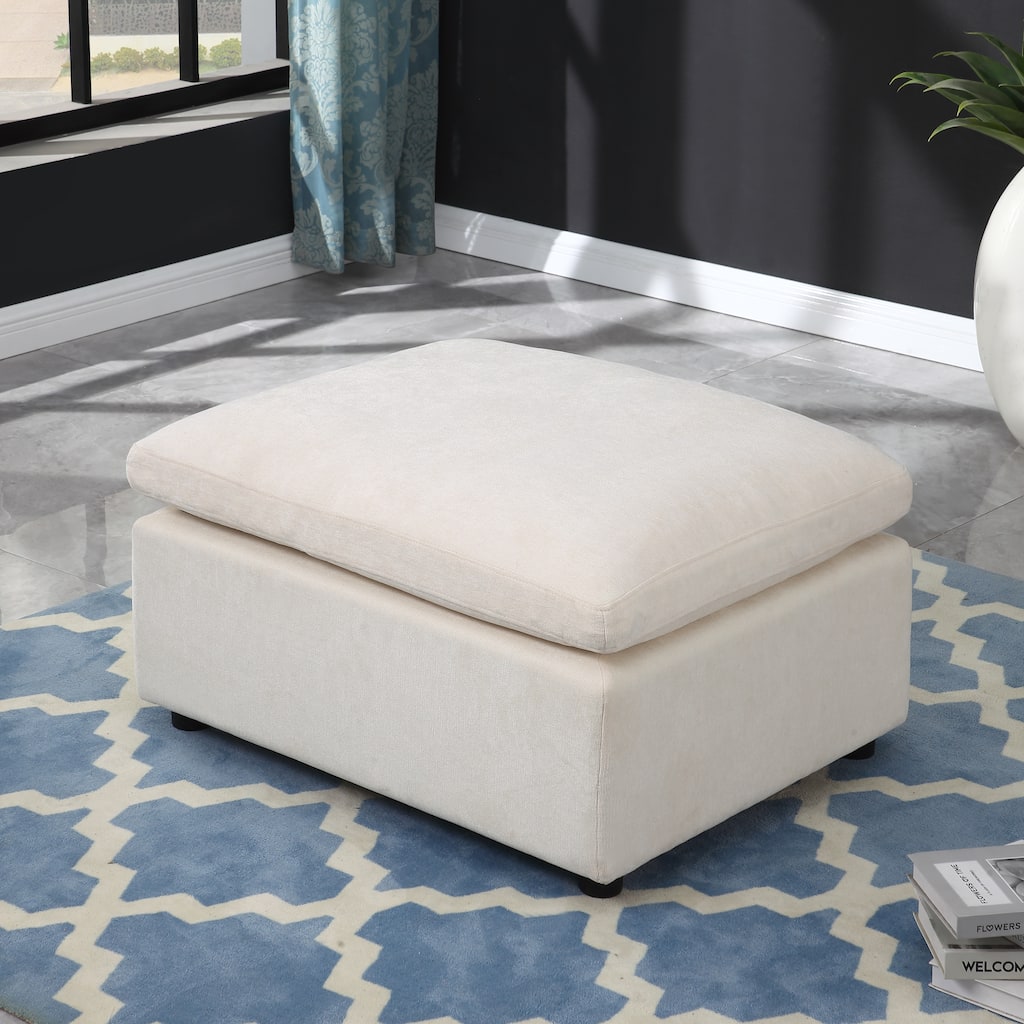 Modern Upholstered Square Modular Ottoman for Sectional Sofa,Sectional Sofa Couch