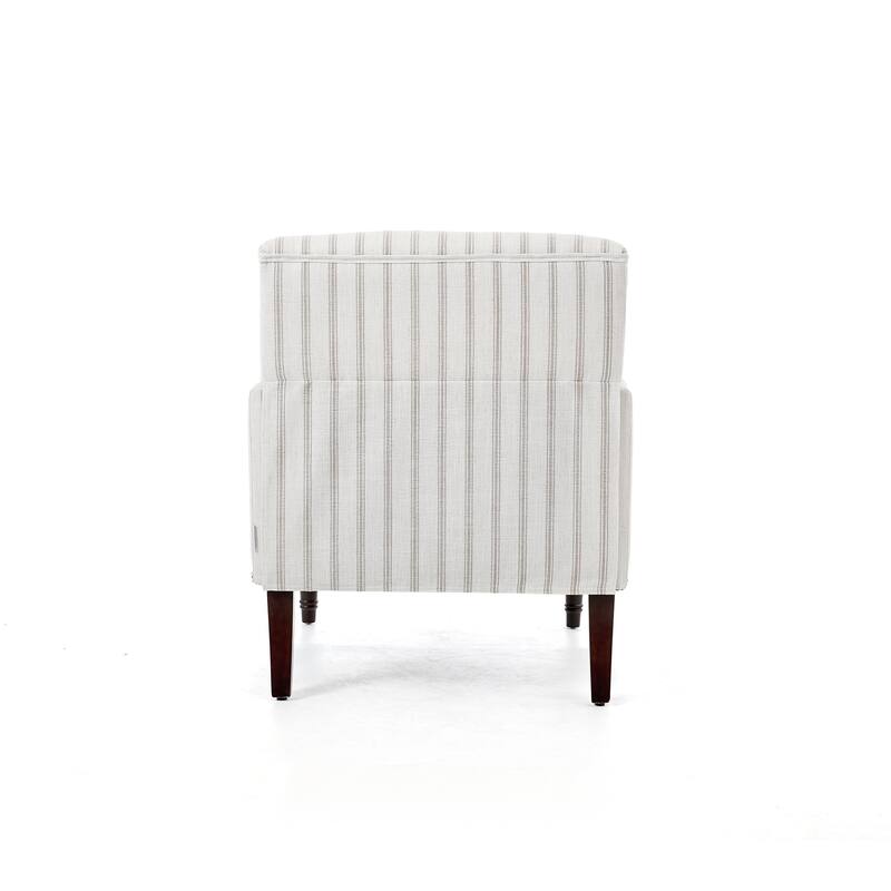 Linen Upholstered Armchair Nailhead Trim Accent Chair