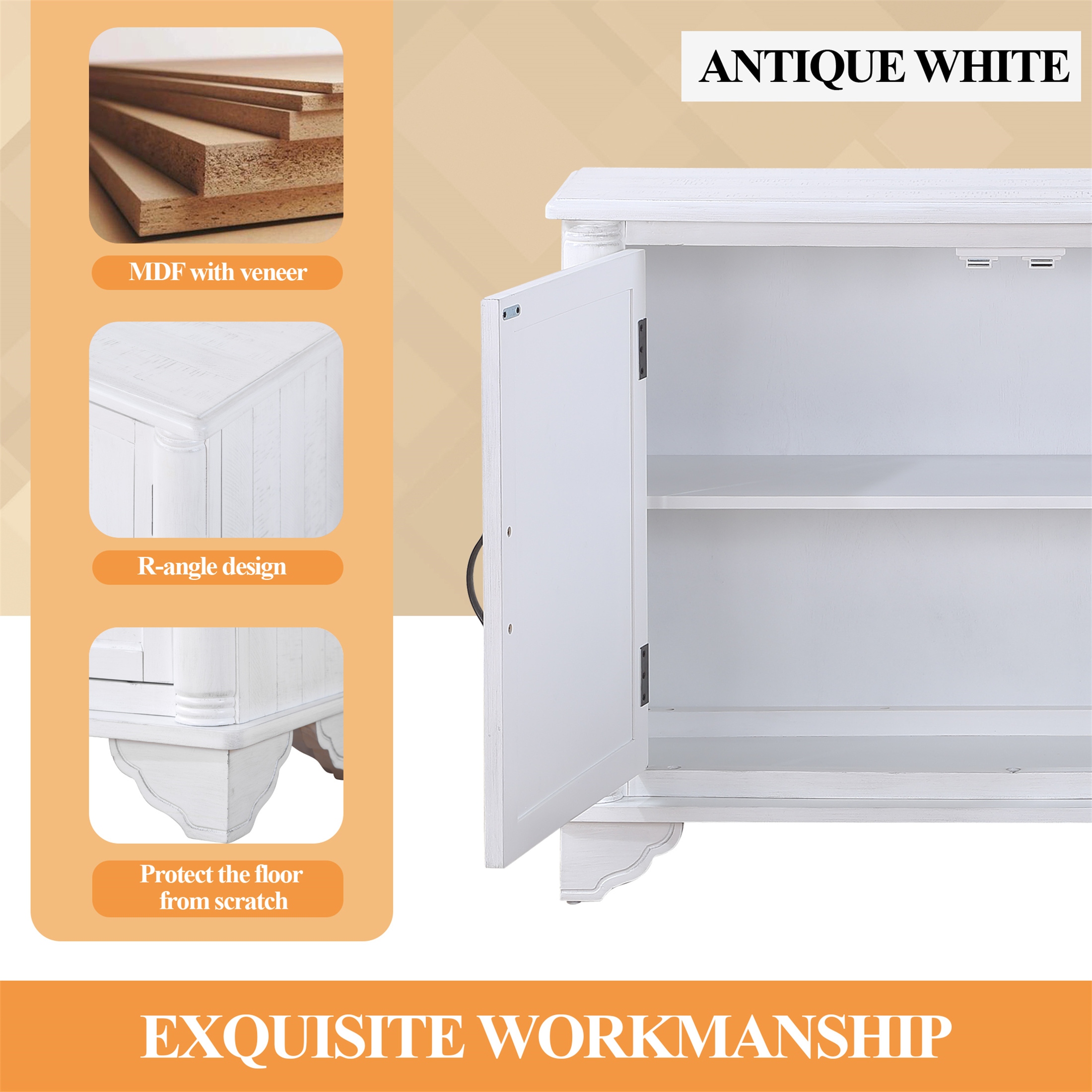 40" Console Table with Storage Shelf