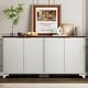 preview thumbnail 20 of 22, 61" Large Buffet Sideboard Cabinet with 4 Fluted Doors and Storage - 61x15.7x31.5in