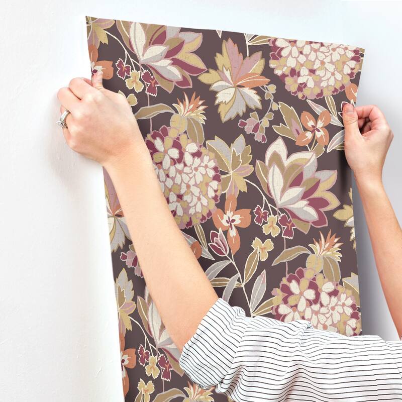 A-Street Prints Valdivian Honey Floral Wallpaper