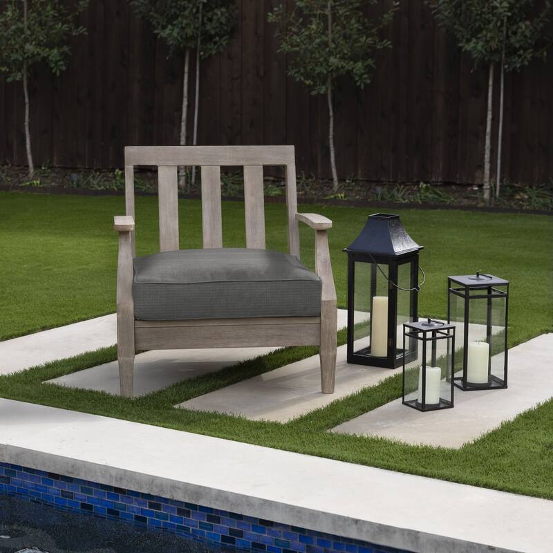 Sorra Home Outdura Solid Indoor/Outdoor Corded Deep Seating Cushion - 23 in x 27 in x 5 in - ETC Steel