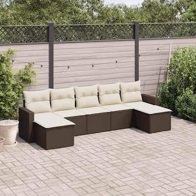 vidaXL Garden Sofa Set Brown - 21.7 x 21.7 x 14.6
