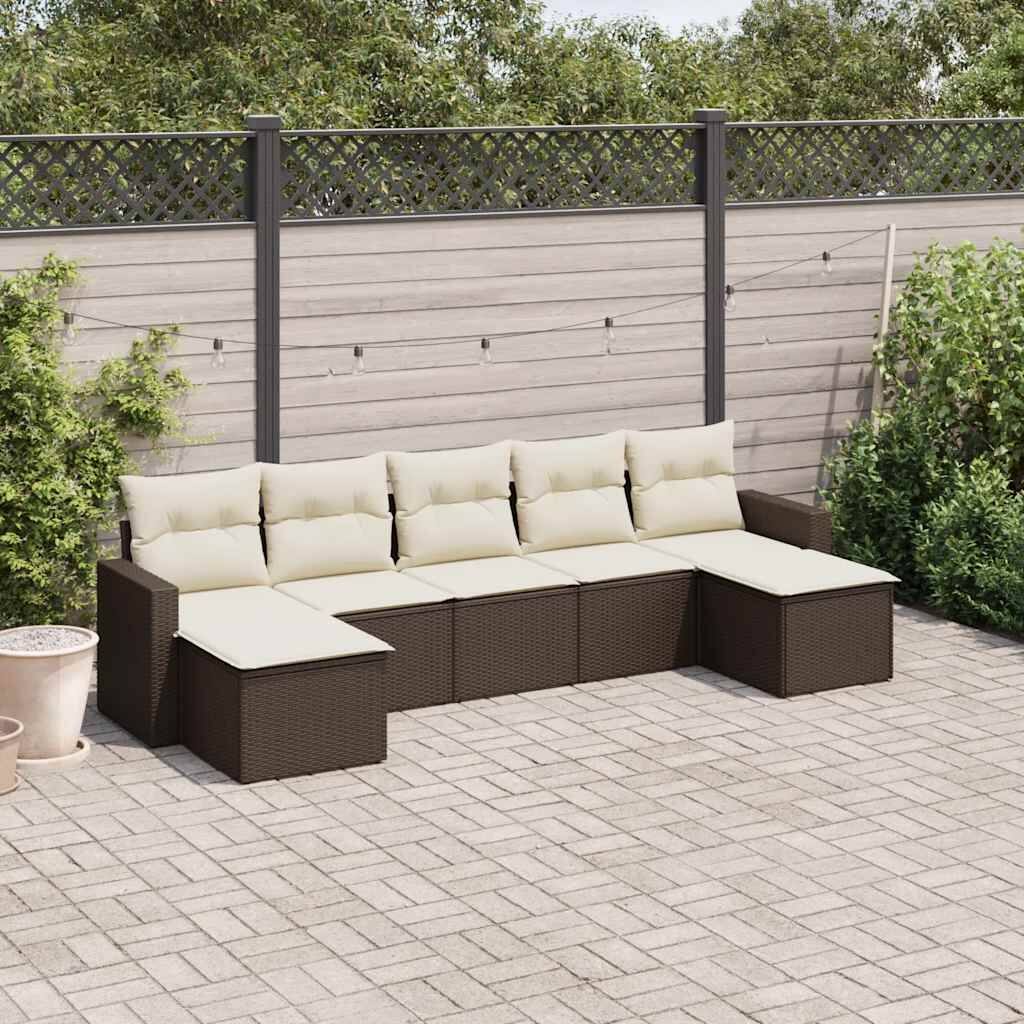 vidaXL Garden Sofa Set Brown - 21.7 x 21.7 x 14.6