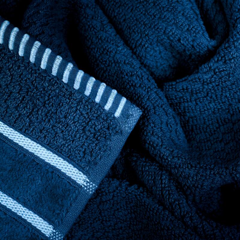 Washable Bathroom Towel Set - 6-Piece 100% Egyptian Cotton Bathroom Towels by Lavish Home (Navy)