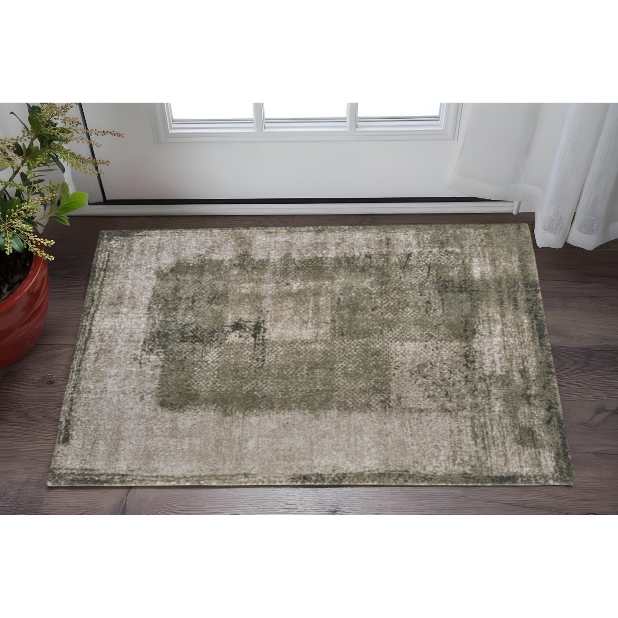 HomeRoots Bofo Abstract Industrial Rectangle Area Rug