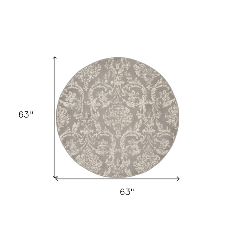 Sadis Power Loomed Geometric Area Rug By HomeRoots - 5' Round