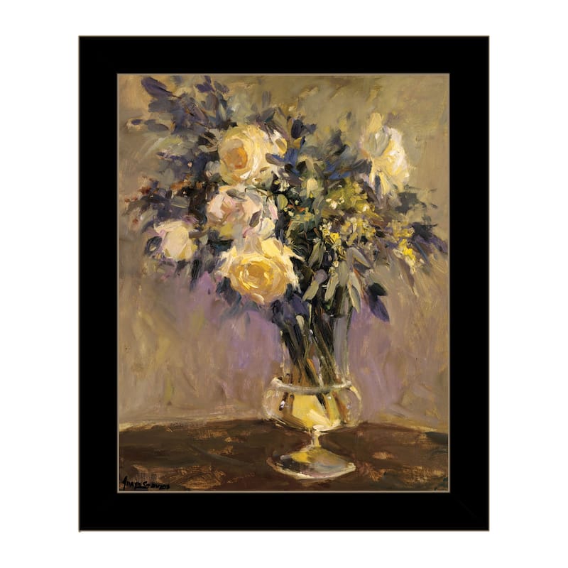 TrendyDecor4U "Evening Vase" Framed Print Wall Art - Black