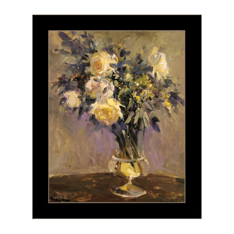 TrendyDecor4U "Evening Vase" Framed Print Wall Art - Black