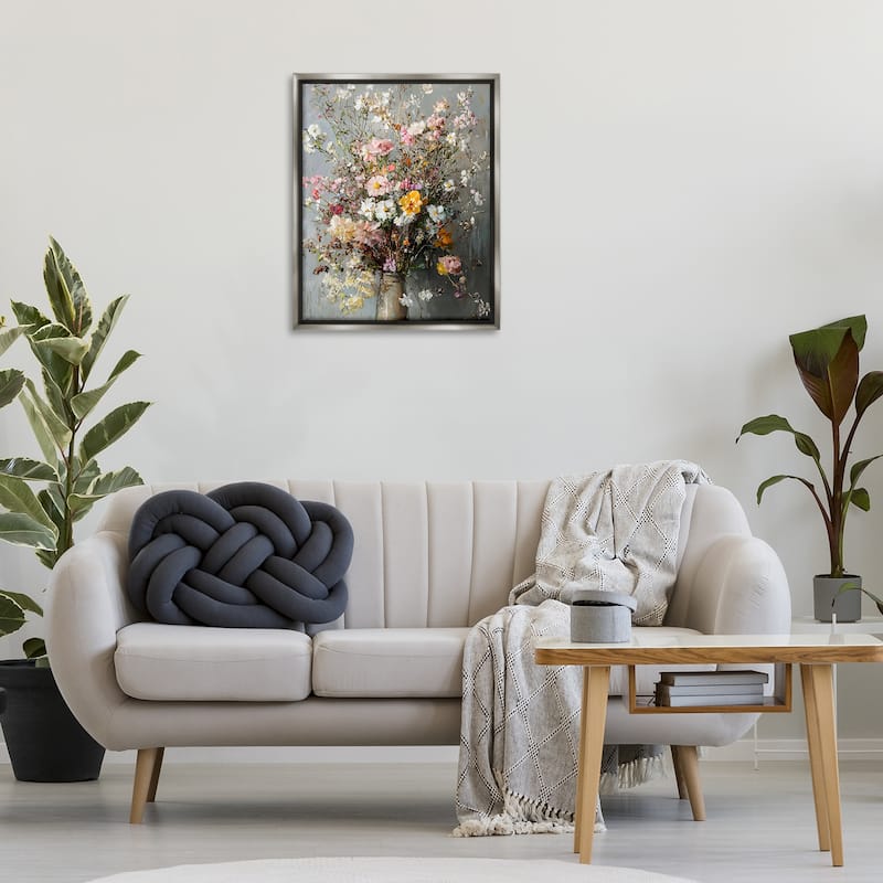 Stupell Overflowing Spring Flowers Framed Floater Canvas Wall Art Design By Franklyn Gregory