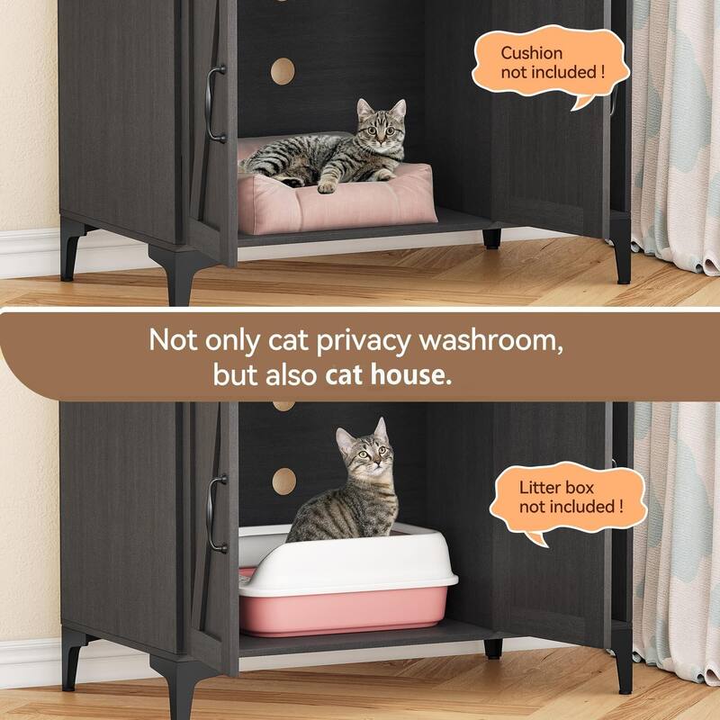 Cat Litter Box Cabinet with Four-Layer Storage Rack