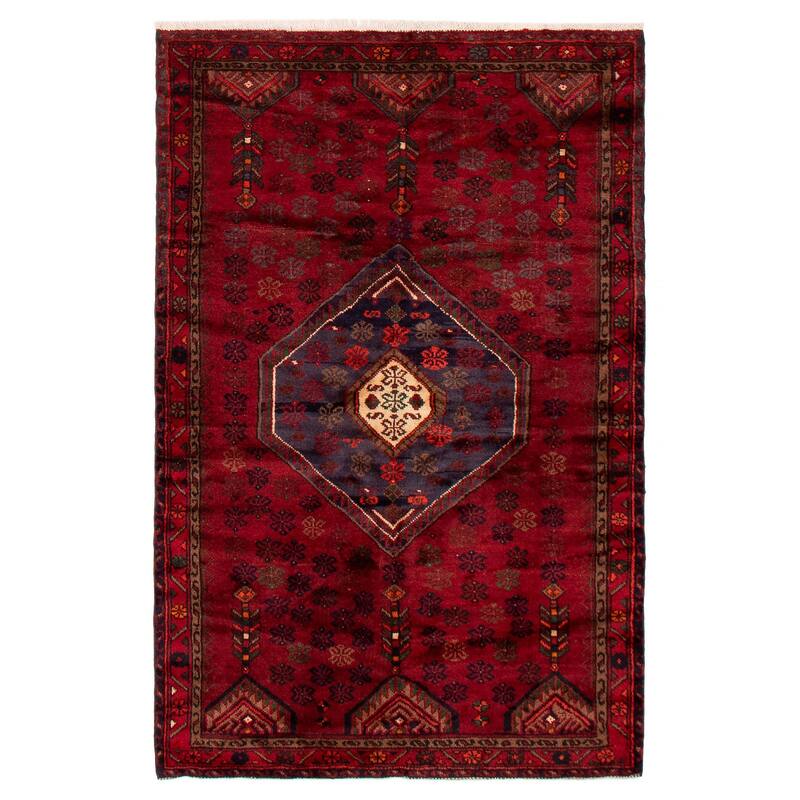 ECARPETGALLERY Hand-knotted Konya Red Wool Rug - 4'3 x 6'7 - Red - 4'3 x 6'7