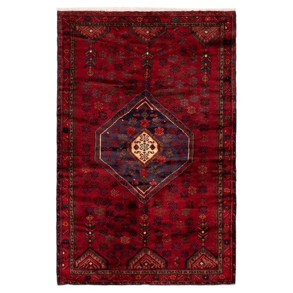 ECARPETGALLERY Hand-knotted Konya Red Wool Rug - 4'3 x 6'7