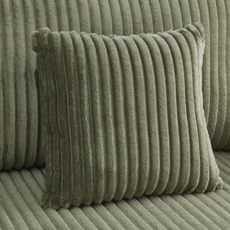 Corduroy Chaise Lounge Sofa Loveseat Sleeper Sofa with Adjustable Backrest, Cup Holders, Phone Holder and Dual Storage Armrest