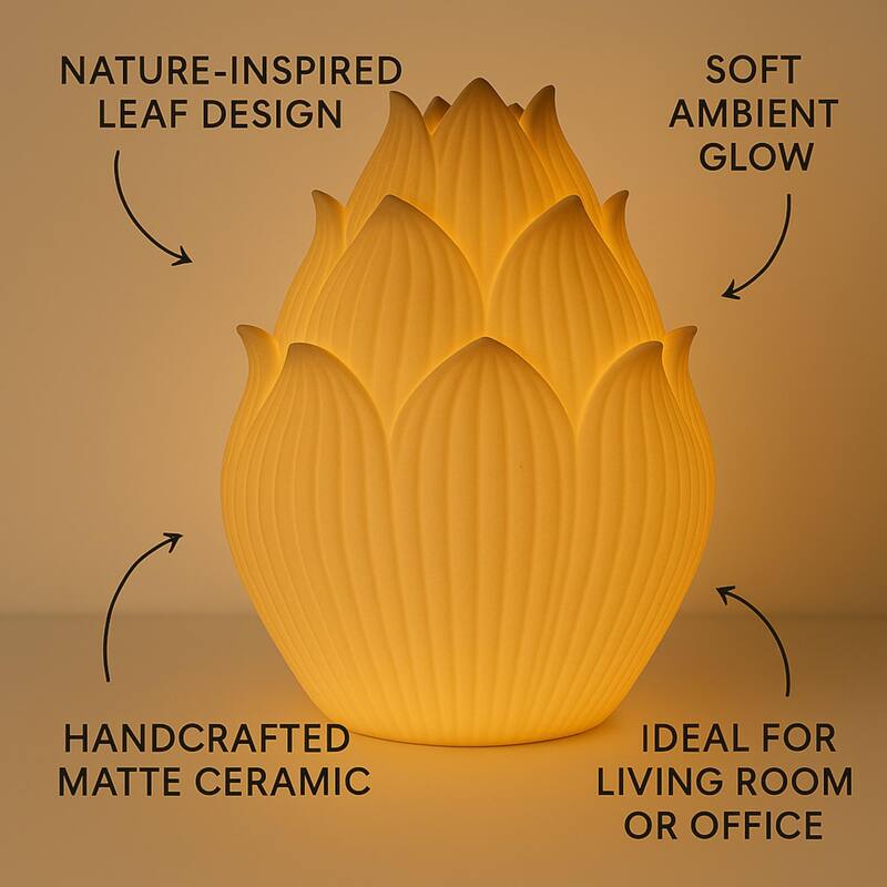 Aria Home Lotus Petal Table Lamp Sculpted Sandstone LED RGB Compatible