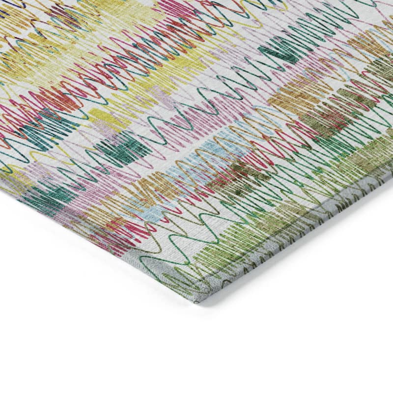 HomeRoots Striped Transitional Rectangle Outdoor Rug