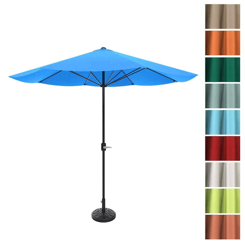 Pure Garden 9 ft Patio Umbrella Outdoor Shade with Easy Crank